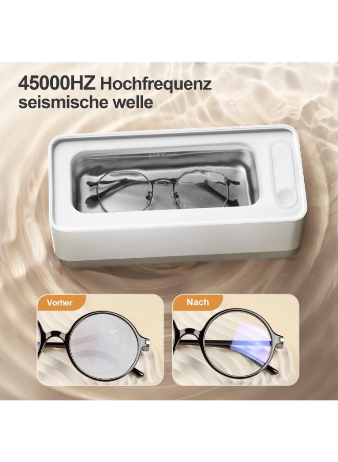 CMGTYYD Ultrasonic Jewelry Cleaner - Protable Professional Ultrasonic Cleaner Machine for Jewelry, Ring, Silver, Retainer, Eyeglass, Watches, Coins (White) - Image 3