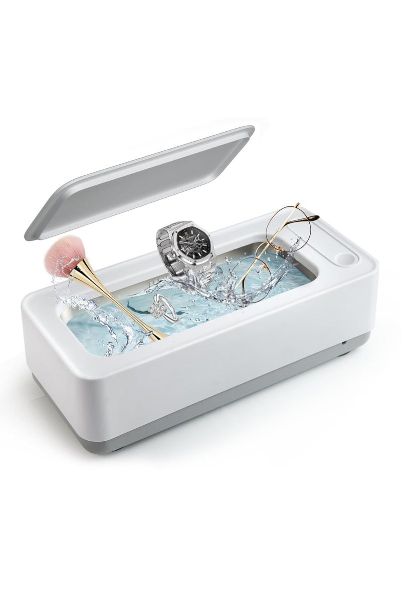 CMGTYYD Ultrasonic Jewelry Cleaner - Protable Professional Ultrasonic Cleaner Machine for Jewelry, Ring, Silver, Retainer, Eyeglass, Watches, Coins (White) - Image 1