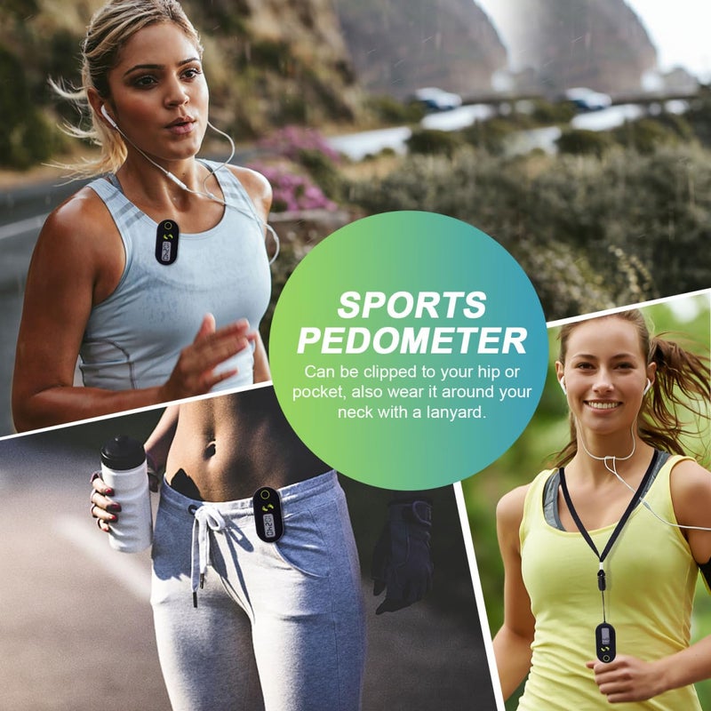 WINOMO Exercise Step Walking 3D Pedometer Accurate Step Counter Walking Distance Miles/Km Calorie Counter Exercise Time Silent with Clip and Lanyard Pedometer - Image 4