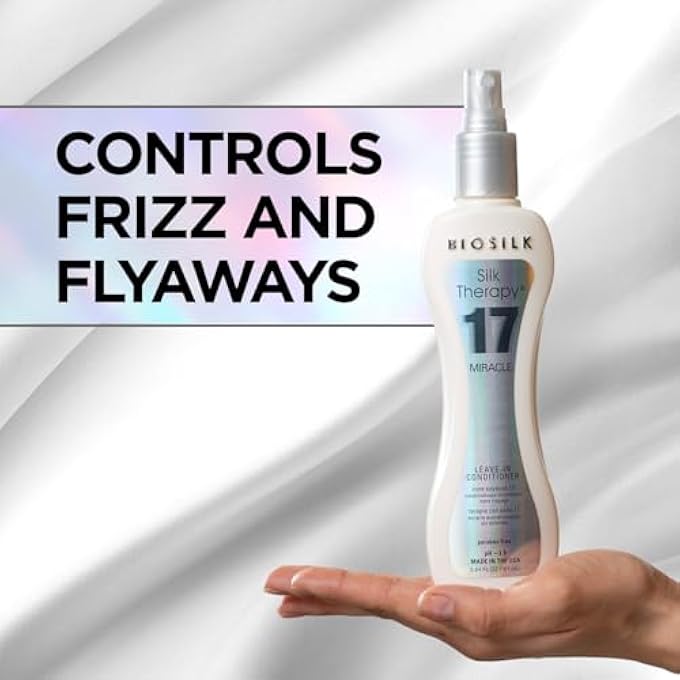 BIOSILK SILK THERAPY, 17 MIRACLE LEAVE IN CONDITIONER, CLEAR, 5.64 FL OZ - Image 2