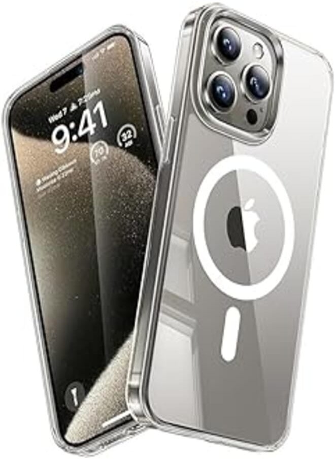 Muzz جراب لهاتف Iphone 15 Pro Max، جراب هاتف Magsafe يدعم الشحن اللاسلكي المغناطيسي، حماية عسكرية مقاومة للصدمات، ظهر مقاوم للخدش، غطاء هجين كلاسيكي لهاتف Iphone 15 Pro Max 