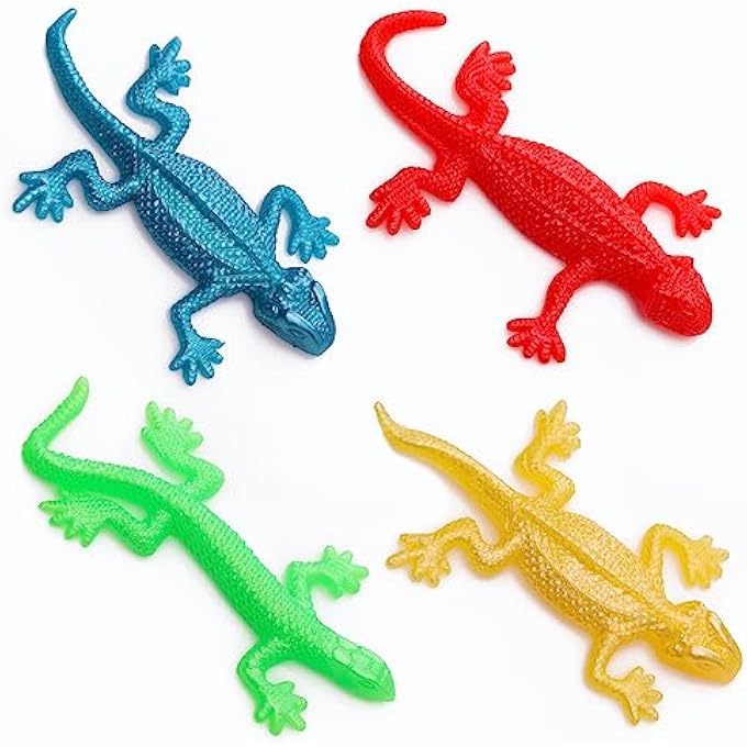 Entervending Lizard Stretchy Toy for Kids - 4 Reptile Toys for Party Favors, Sensory Toys - Treasure Box Prizes - Stretchy Strings - Bulk Toy Pack of 24 - Image 1