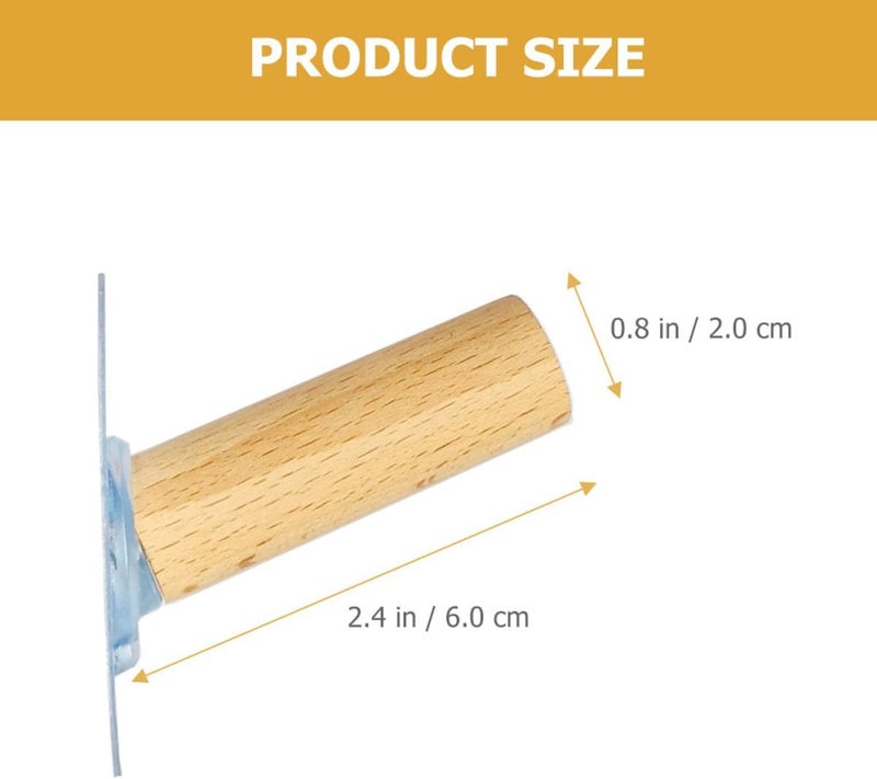 12pcs Adhesive Sticky Wall Hooks for Hanging Heavy Duty Clothes Beech Wood 2x6cm No Punching Traceless Hooks for Kitchen Bathroom Home Organization - Image 2