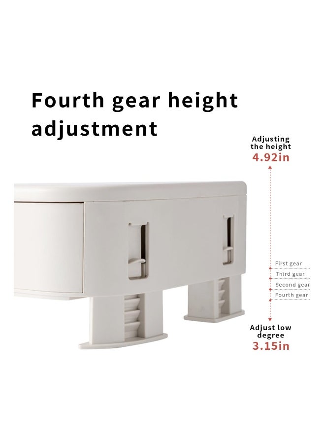 Generic Monitor Stand with Storage, Adjustable Height Computer Stand, Tablet Stand with Storage For Office Desk Organizers and Accessories, Computer Monitor Stand for Home & Office (White)  - Image 5
