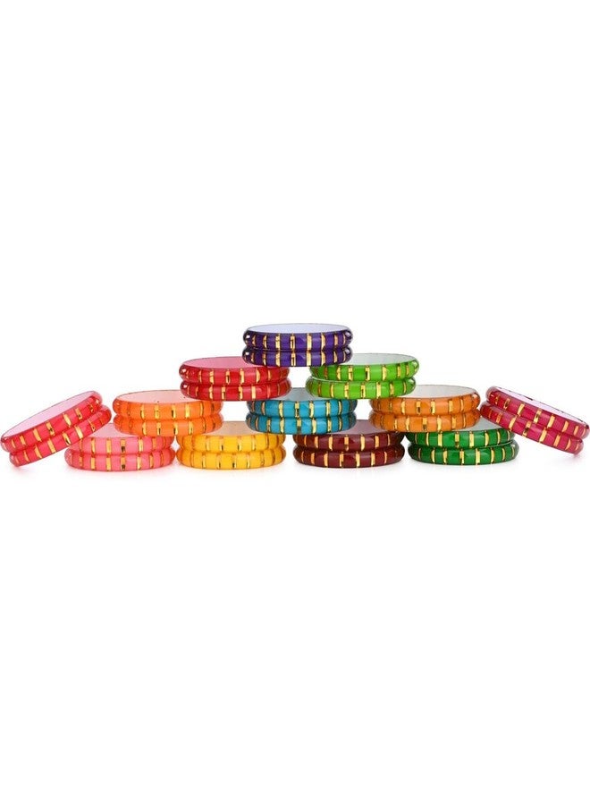 1st Time Stylish And Colorful Plastic Bangle/Kada- Perfect For Wedding, Party, Celebrations And Functions, Combo Of 12 Set, Each Set In 2 Bangles, Multicolor- S27 - Image 2