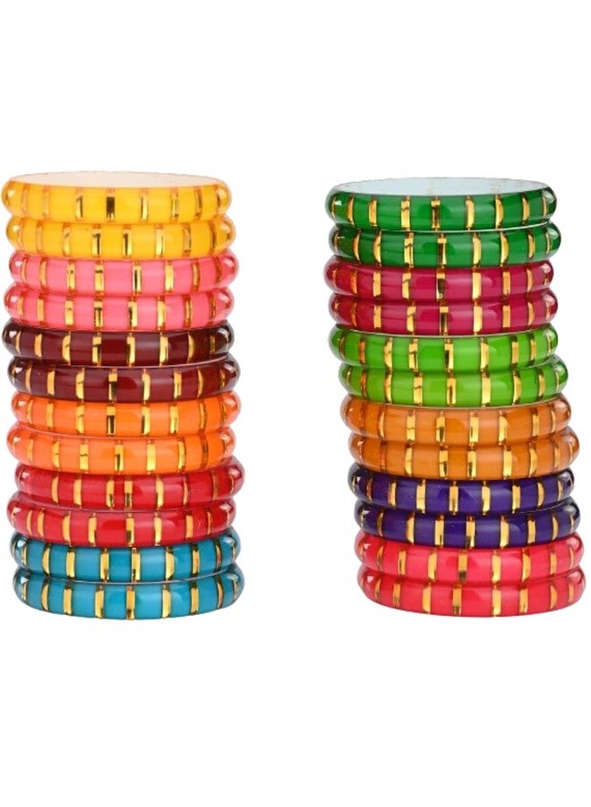 1st Time Stylish And Colorful Plastic Bangle/Kada- Perfect For Wedding, Party, Celebrations And Functions, Combo Of 12 Set, Each Set In 2 Bangles, Multicolor- S27 - Image 1