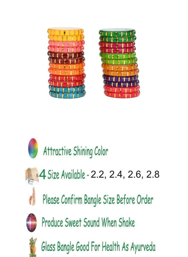 1st Time Stylish And Colorful Plastic Bangle/Kada- Perfect For Wedding, Party, Celebrations And Functions, Combo Of 12 Set, Each Set In 2 Bangles, Multicolor- S27 - Image 4