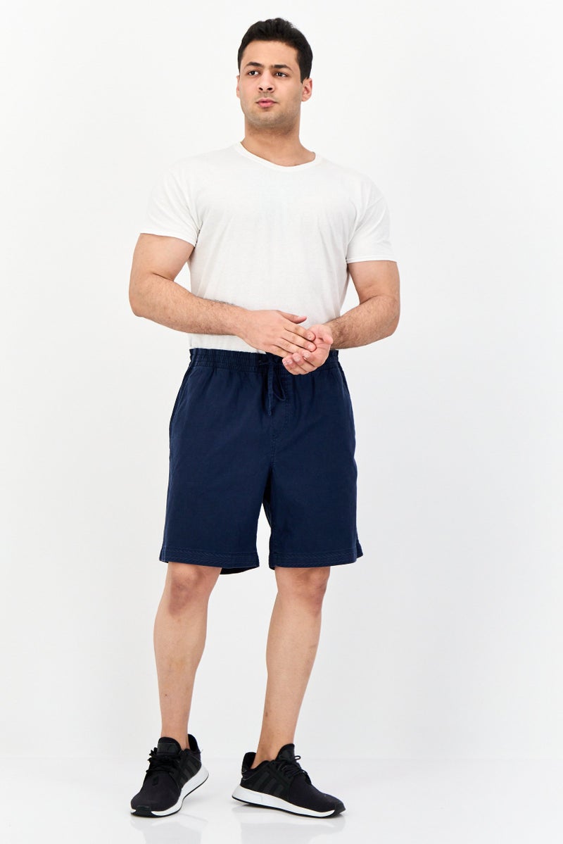DOCKERS Men Drawstring Basic Shorts, Navy - Image 4