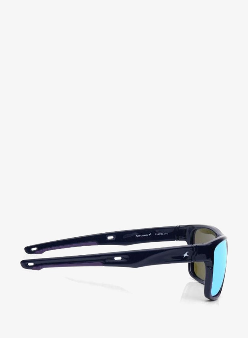 fastrack Polarized Sunglasses Blue Frame Smoke Mirror Lens 57mm  - P542BL4PV - Image 3