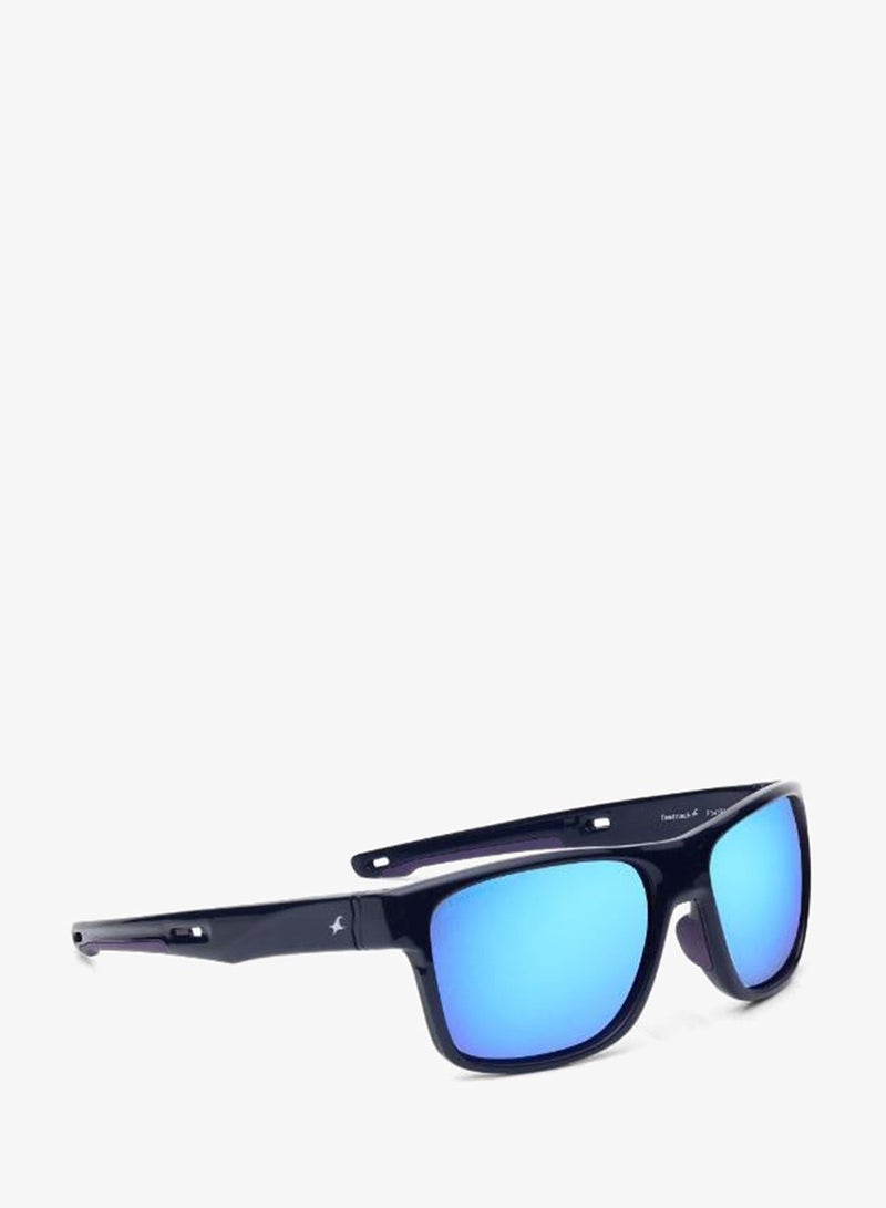fastrack Polarized Sunglasses Blue Frame Smoke Mirror Lens 57mm  - P542BL4PV - Image 1