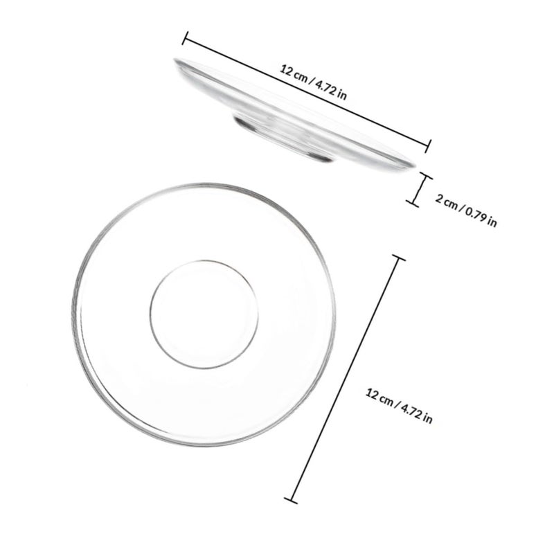 2pcs 12x12cm Round Glass Tea Saucers Dessert Plates Snack Appetizer Serving Dishes - Image 3