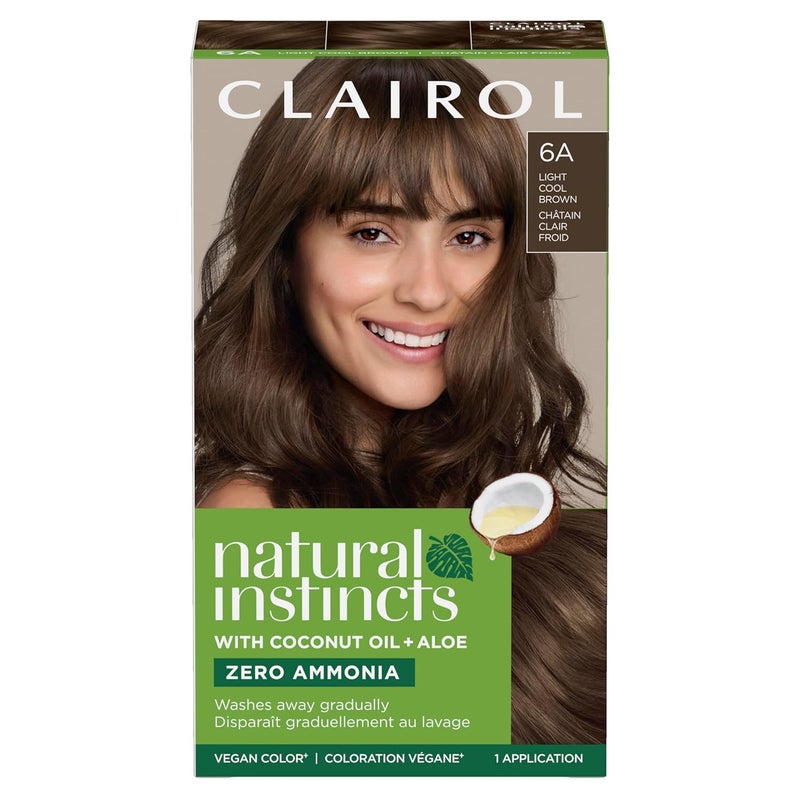 Clairol Natural Instincts DemiPermanent Hair Dye 6A Light Cool Brown Hair Color Pack of 1
