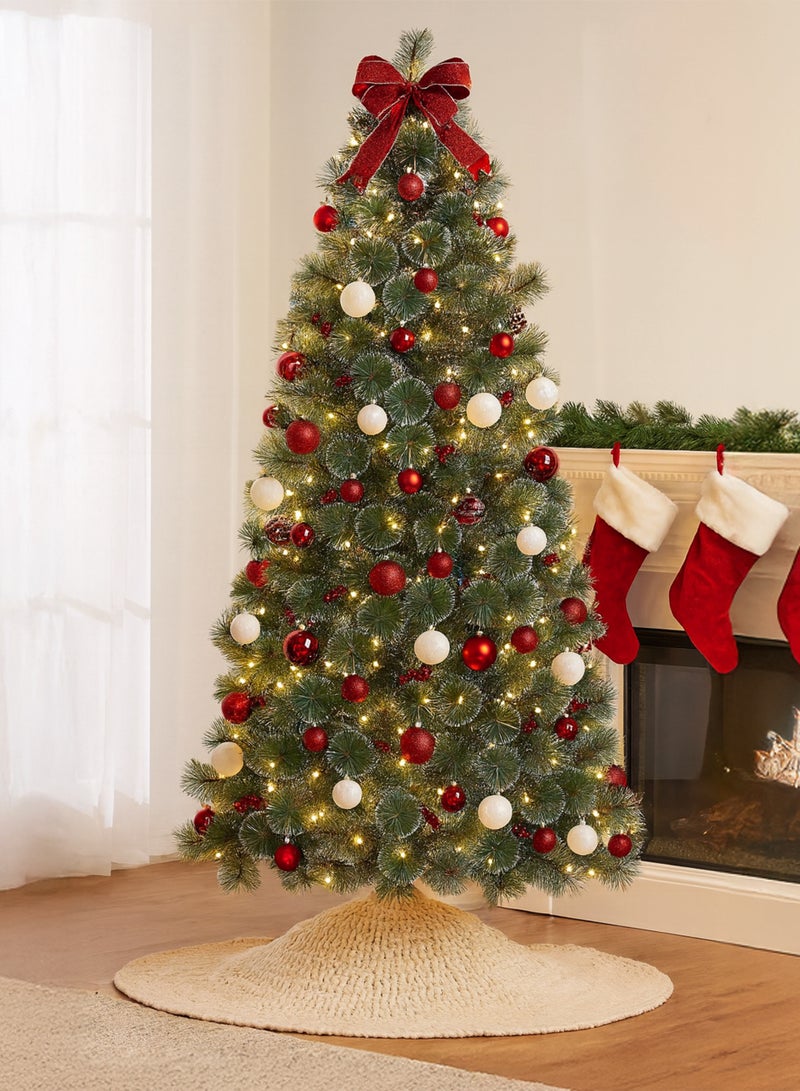 Toshionics 1.50M/4ft Artificial Ornamental Christmas Tree Fir Pine Fluffy Green with Snow on Tips with Metal Stand Perfect for Holiday Xmas Home Office Parties Decorations and New Year Party Indoor Outdoor Festival Celebration, Easy to Assemble - Image 4