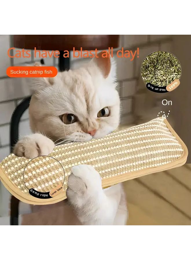 Medium Cat Paw Cushion Sisal Scratching Board With Built In Cat Grass Durable Non Shedding - Image 2