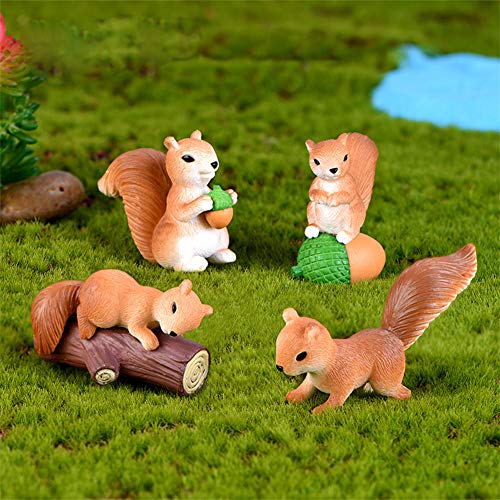 MAOMIA 8 Pcs Squirrel Figures Animal Character Toys Cake Toppers Squirrel Fairy Garden Miniature Figurines Collection Playset Christmas Birthday Gift Desk Decorations - Image 5