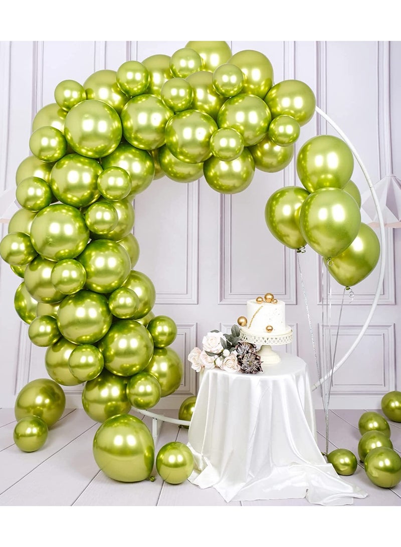 JOLLITY LLC Metallic Chrome Balloons 50 Pcs 12 Inch Helium Shiny Thicken Latex Party Decoration (Chrome Lime) - Image 1