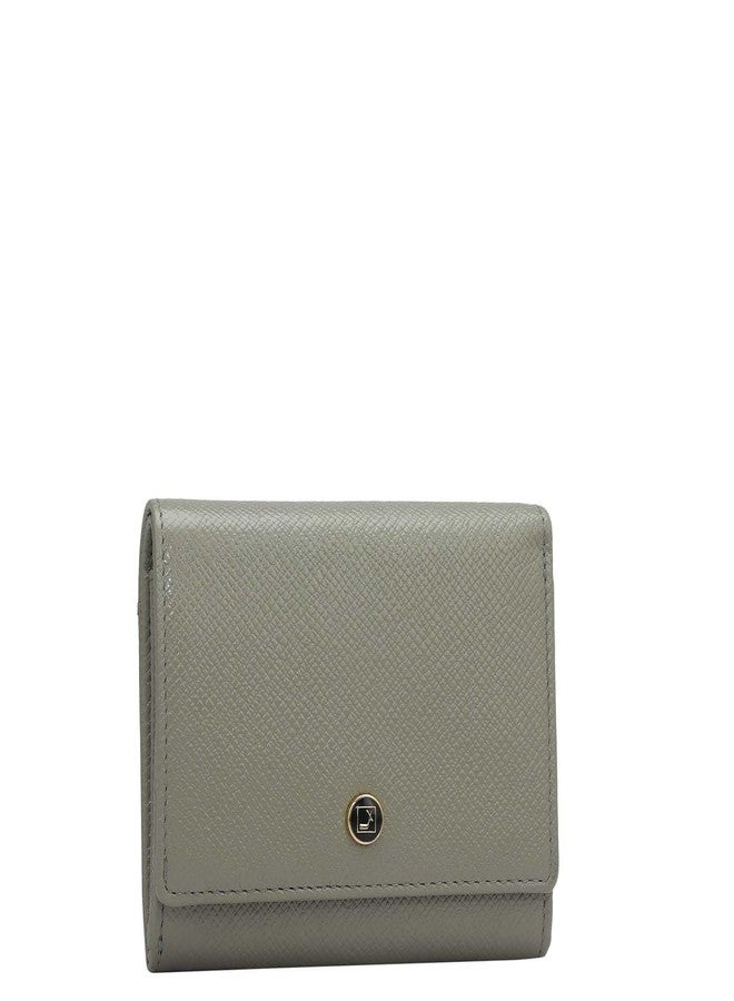 Da Milano Mini Leather Wallet for Women - Stone Grey - Image 2