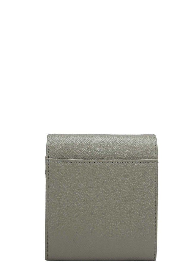 Da Milano Mini Leather Wallet for Women - Stone Grey - Image 3
