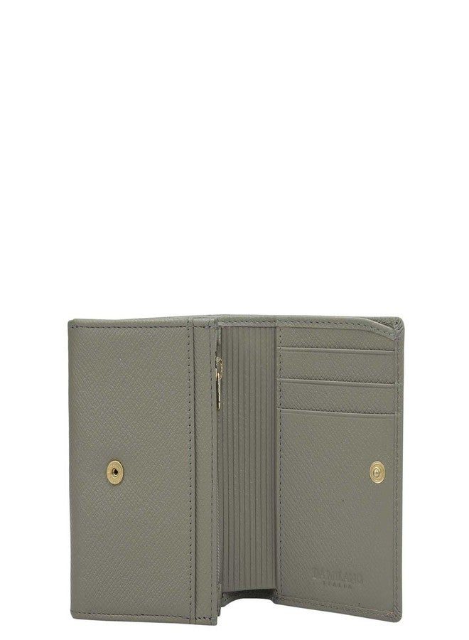 Da Milano Mini Leather Wallet for Women - Stone Grey - Image 4