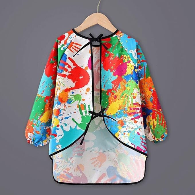 Bukela Kids Art Smock Long Sleeve Graffiti Painting Apron Toddler Waterproof Children Artist Smock with Pocket - Image 2