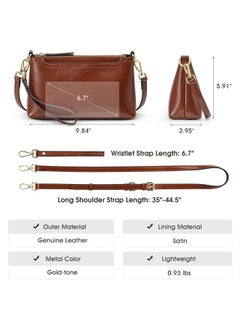 Kattee Leather Crossbody Bags For Women Trendy Small Shoulder Purses And Handbags Wristlet Clutch Wallet With 2 Straps  - Image 3