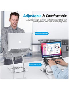 BGM Notebook Stand For Laptop up to 17 inch, Compatible for MacBook Air, Pro, Dell, Samsung, Lenovo Adjustable with Heat Vent  - Image 4