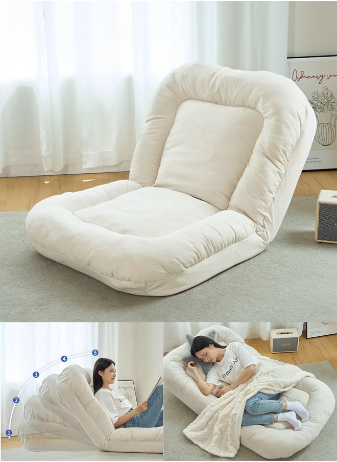 VUCATIN - Folding Floor Chair Leisure Sofa Folding Single Back Sofa Cushion Multi-angle Adjustable Cushion Sleeper Bed Suitable Removable and Washable Sofa for Balcony Bedroom Tatami - Image 1