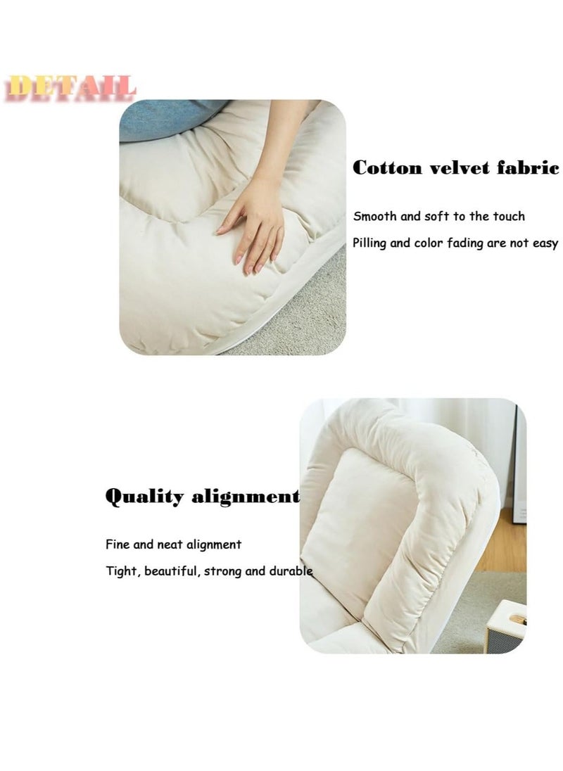 VUCATIN - Folding Floor Chair Leisure Sofa Folding Single Back Sofa Cushion Multi-angle Adjustable Cushion Sleeper Bed Suitable Removable and Washable Sofa for Balcony Bedroom Tatami - Image 1