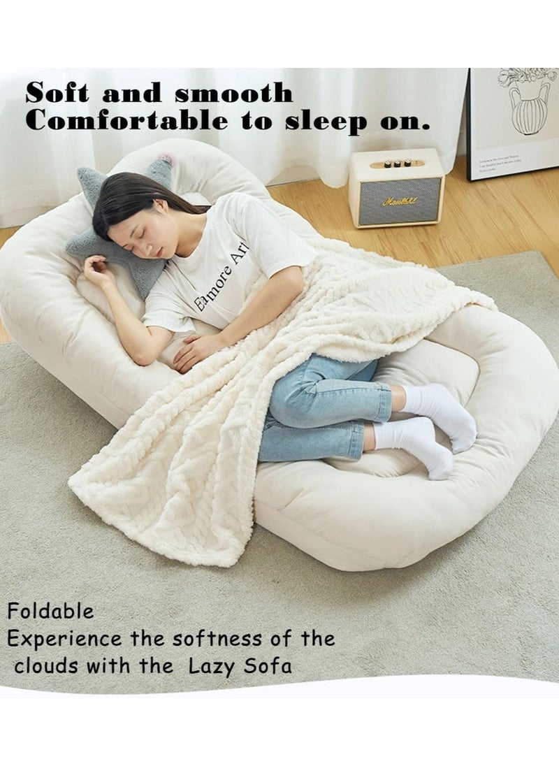 VUCATIN - Folding Floor Chair Leisure Sofa Folding Single Back Sofa Cushion Multi-angle Adjustable Cushion Sleeper Bed Suitable Removable and Washable Sofa for Balcony Bedroom Tatami - Image 1
