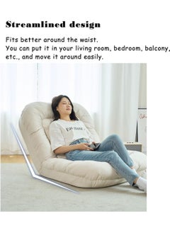 VUCATIN Folding Floor Chair Leisure Sofa Folding Single Back Sofa Cushion Multi-angle Adjustable Cushion Sleeper Bed Suitable Removable and Washable Sofa for Balcony Bedroom Tatami  - Image 4