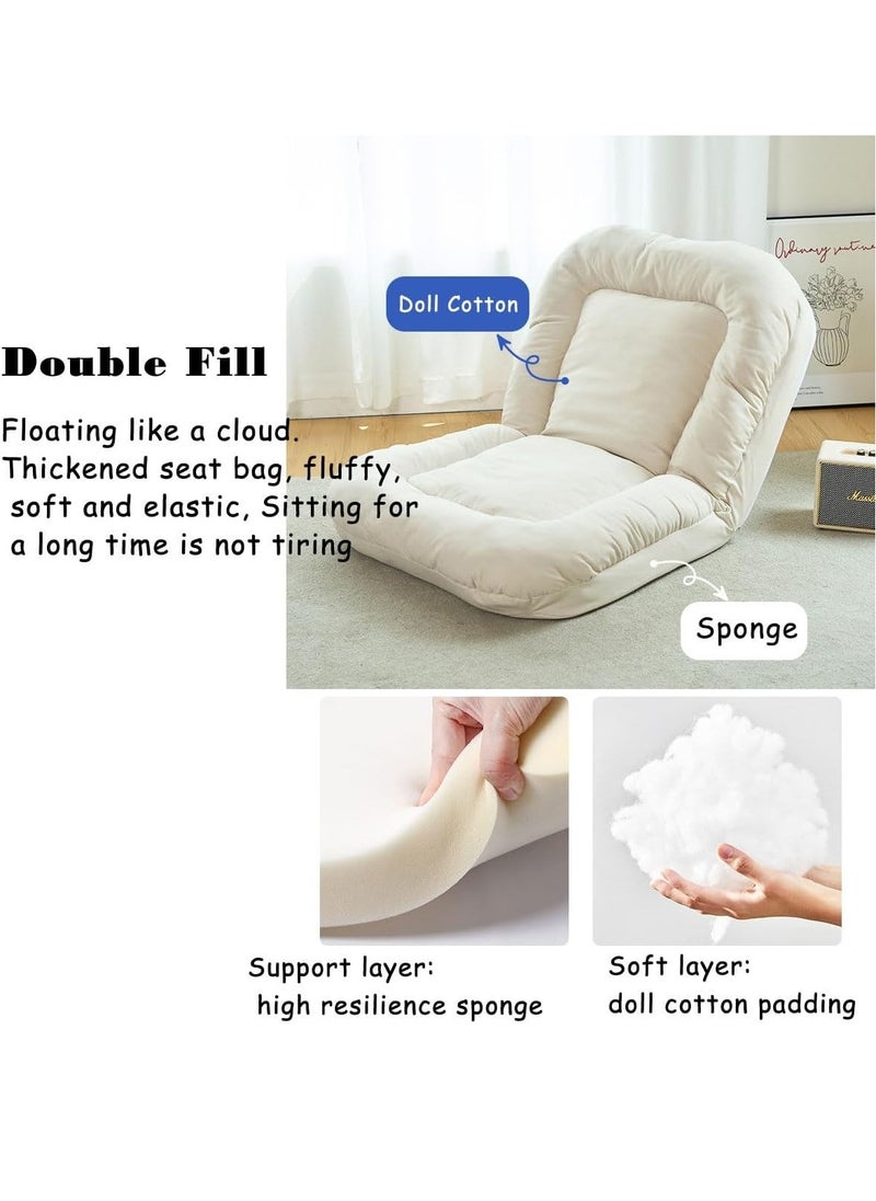 VUCATIN - Folding Floor Chair Leisure Sofa Folding Single Back Sofa Cushion Multi-angle Adjustable Cushion Sleeper Bed Suitable Removable and Washable Sofa for Balcony Bedroom Tatami - Image 1