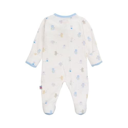 Magnetic Me Boys Modal Magnetic Baby Footie Pajamas | Silky Soft Modal Fabric | Blue Baby Beats | 6-9 Months - Image 2