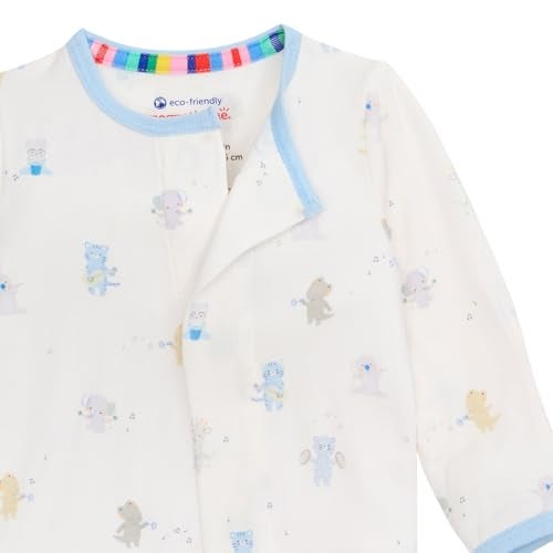 Magnetic Me Boys Modal Magnetic Baby Footie Pajamas | Silky Soft Modal Fabric | Blue Baby Beats | 6-9 Months - Image 3