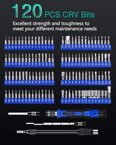 ORIA Precision Screwdriver Set, 142 in 1 Magnetic Screwdriver Kit with 120 Screwdrivers Bits, Computer Laptop Electronics Repair Tool Kit for SmartPhone, Laptop, Watches, MacBook, Tablet, Game Console - Image 2