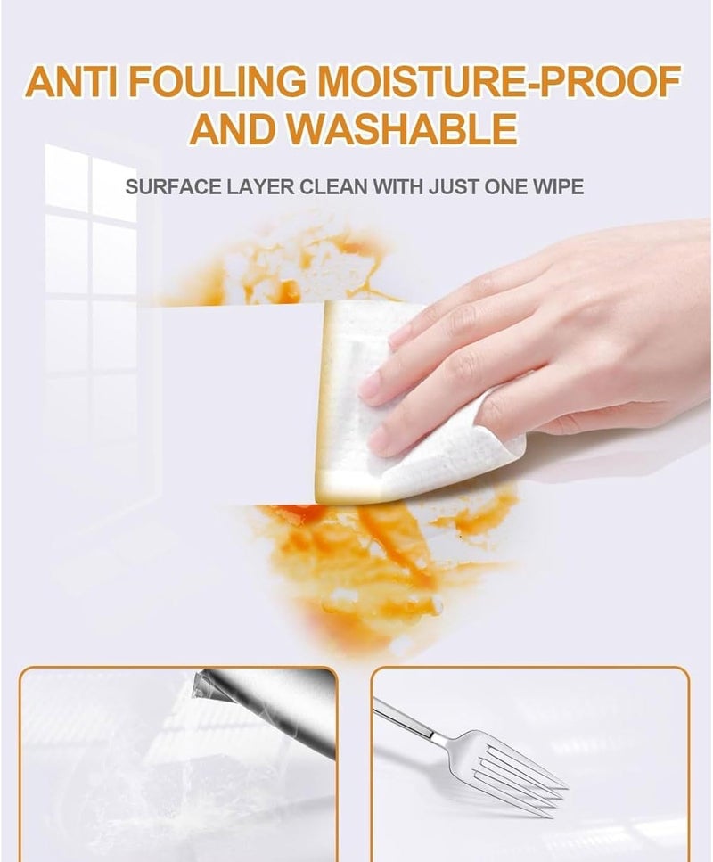 WALLFLY Transparent Wall Protective Film | Kitchen Backsplash Sheet-Oil Proof Wallpaper, Wall Protector for Furnitures, Countertops Splash Guard Clear Removable Wallpaper (Clear Film, 31 x 450 Cm) - Image 5