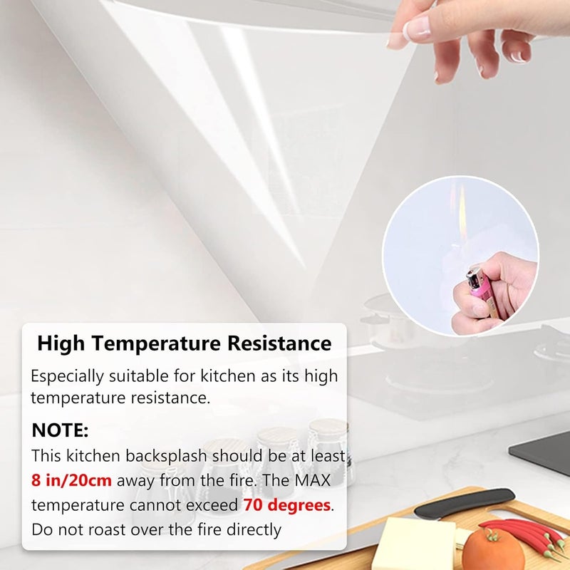 WALLFLY Transparent Wall Protective Film | Kitchen Backsplash Sheet-Oil Proof Wallpaper, Wall Protector for Furnitures, Countertops Splash Guard Clear Removable Wallpaper (Clear Film, 31 x 450 Cm) - Image 4
