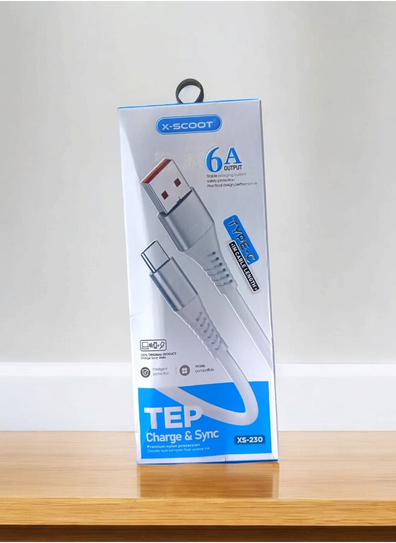X-SCOOT - Fast Charging High Quality 6A Type-C Cable - Image 1