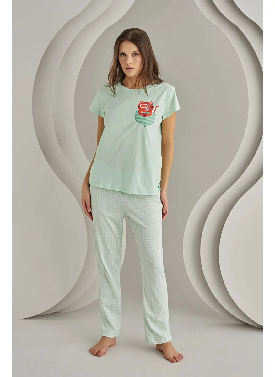 إن بي بي Printed, Short Sleeve, Women's Pajama Set 68008