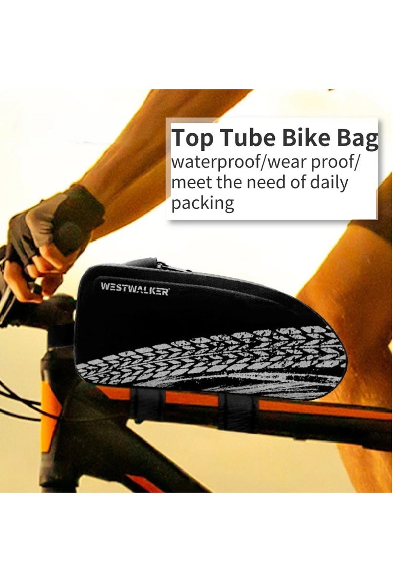 Generic Waterproof Top Tube Bike Bag, Bike Front Frame Bag,  Road Bike Bag, Small Bike Seat Bags, Cycling Seat Bag, Bike Under Seat Bag, Seat Bicycle Bag, Cycling Saddle Bag  - Image 1