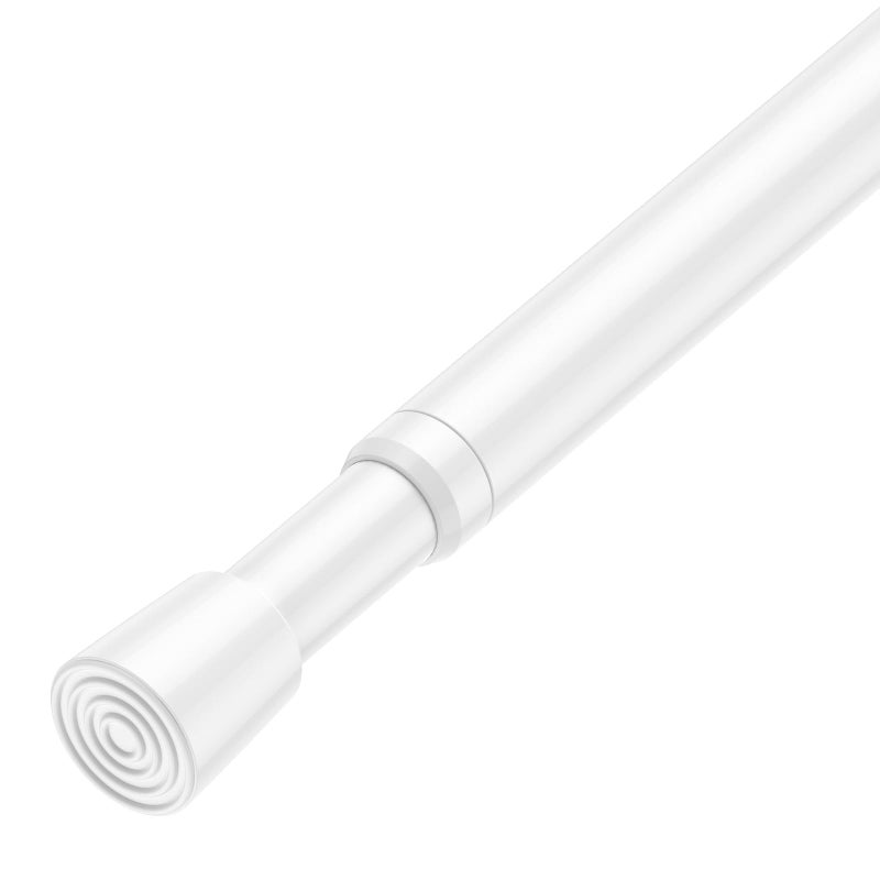 fvonzn White Tension Curtain Rod 1839 Inch Adjustable Extendable Small Tension Rod No Drilling Short Spring Loaded Curtain Rods for Window Doorway Bookshelf Kitchen Closet Bathroom DIY Projects - Image 2