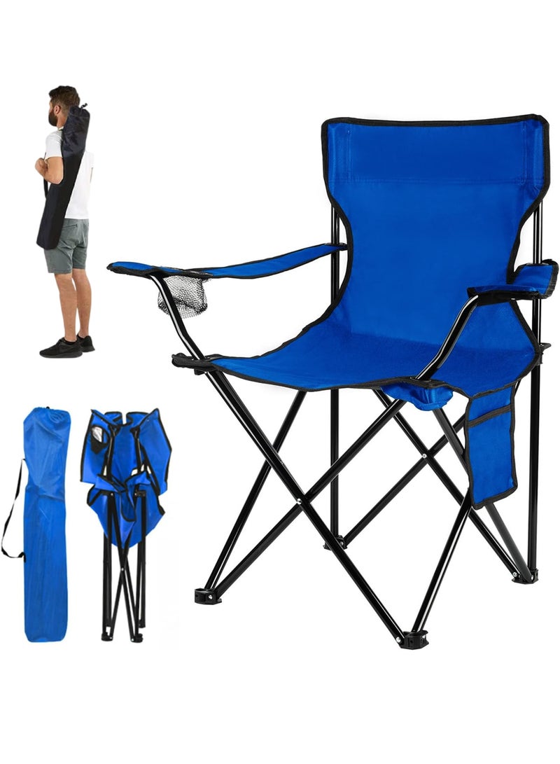 Toshionics كرسي تخييم قابل للطي مع حامل أكواب، كرسي خارجي خفيف الوزن وقابل للنقل للتخييم، الشاطئ، أو الفناء المتعدد الألوان - Image 1