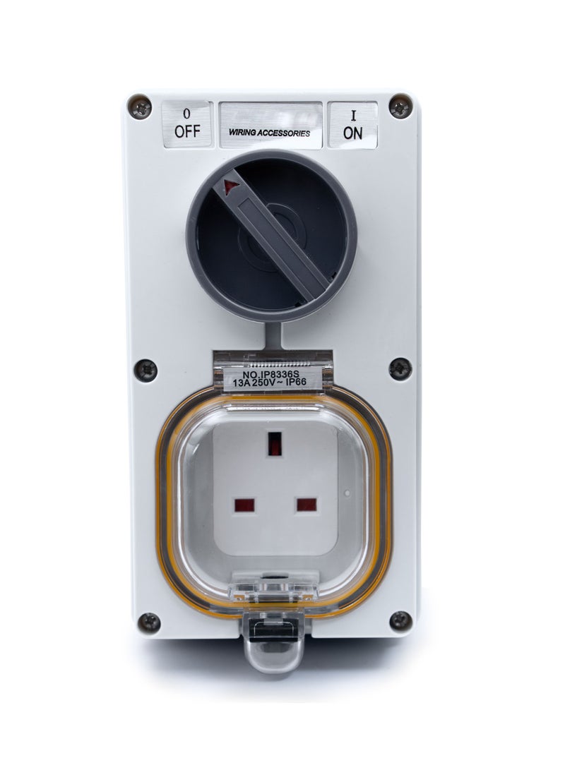 ADMORE Duravel Outdoor IP66 Weatherproof Switch Socket, 13A 250V, ON/OFF Control - Image 1