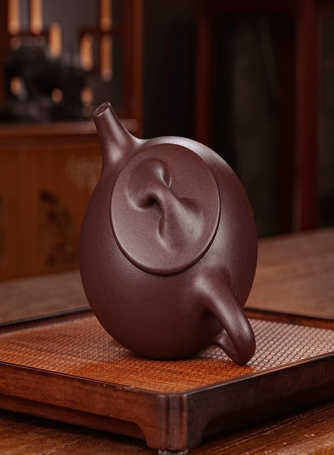 SILINE Fine Zisha Teapot Series,Chinese Genuine Handmade Yixing Purple Clay Tea Pot 10.8 Oz with 2 Cups,Infuse Brew Kungfu Tea Maker -Shipiao Tea Set - Image 5