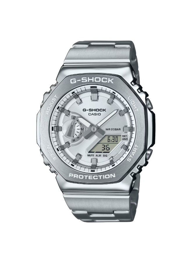 G-SHOCK Full Metal Men's Watch GM-2110D-7ADR with Silver Steel Strap and Silver Dial - Image 1