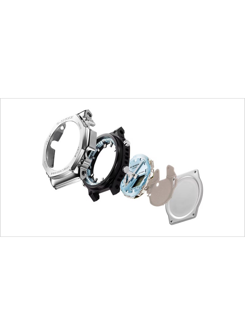 G-SHOCK Full Metal Men's Watch GM-2110D-7ADR with Silver Steel Strap and Silver Dial - Image 4