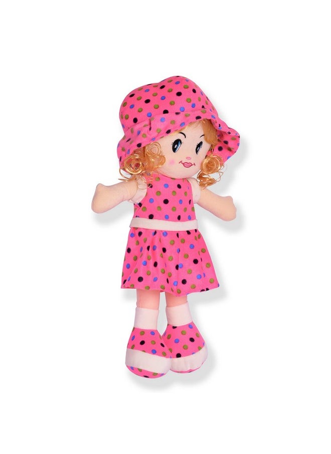 Besties Besties Big Size Beautiful Looking Super Soft 45cm Stuffed Girl Curly Doll-Polyfill Washable Cuddly Soft Plush Toy-Helps to Learn Role Play-100% Safe for Kids (45cm, Pink)  - Image 3