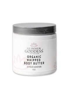 glimmer goddess Organic Whipped Body Butter- Lemon Cream, Vegan, 24 Hr Hydration, Less Stretch Marks, All Skin Types, Child-Safe, Organic, 8 oz  - Image 1