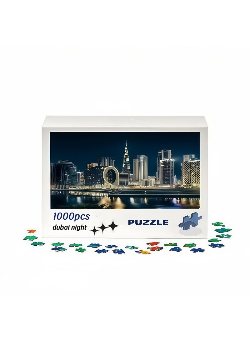 1000 Piece Puzzle,Dubai Night Skyline In Color,Puzzle,Entertainment,And Leisure,Decorative Puzzle,Suitable For Adults And Children To Use - Image 2