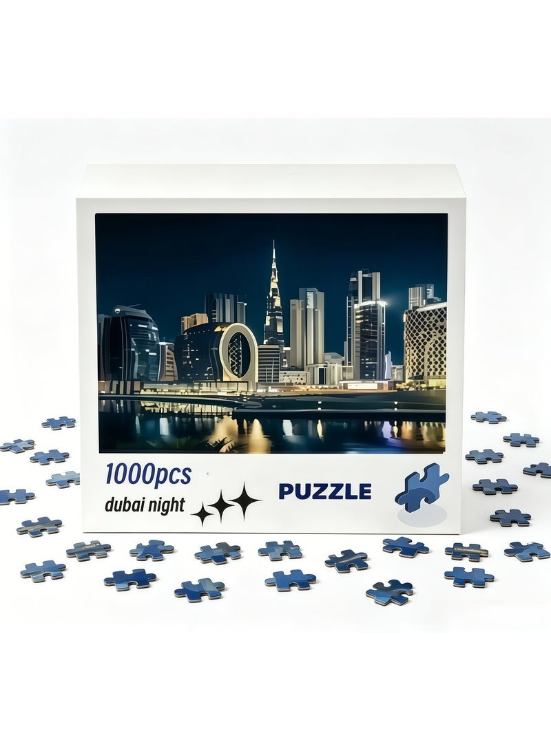 1000 Piece Puzzle,Dubai Night Skyline In Color,Puzzle,Entertainment,And Leisure,Decorative Puzzle,Suitable For Adults And Children To Use - Image 2