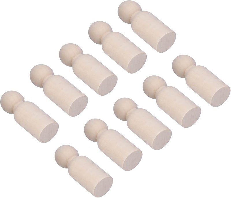HEEPDD 10 Pcs Wooden Peg Dolls, Unfinished Doll Bodies, Polished Hardwood Figures for Arts and Crafts, Home Decoration, Educational Toys Daily Necessities (Male Puppet) - Image 1